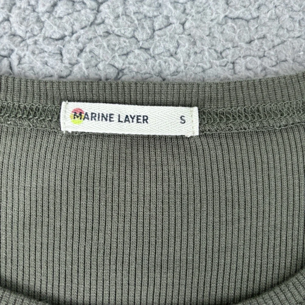 Marine Layer Top Womens Small Olive Green Twist Front Modal Stretch Minimalist - Picture 3 of 8
